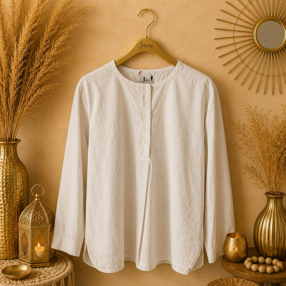 BLOUSE UNIE COL ROND