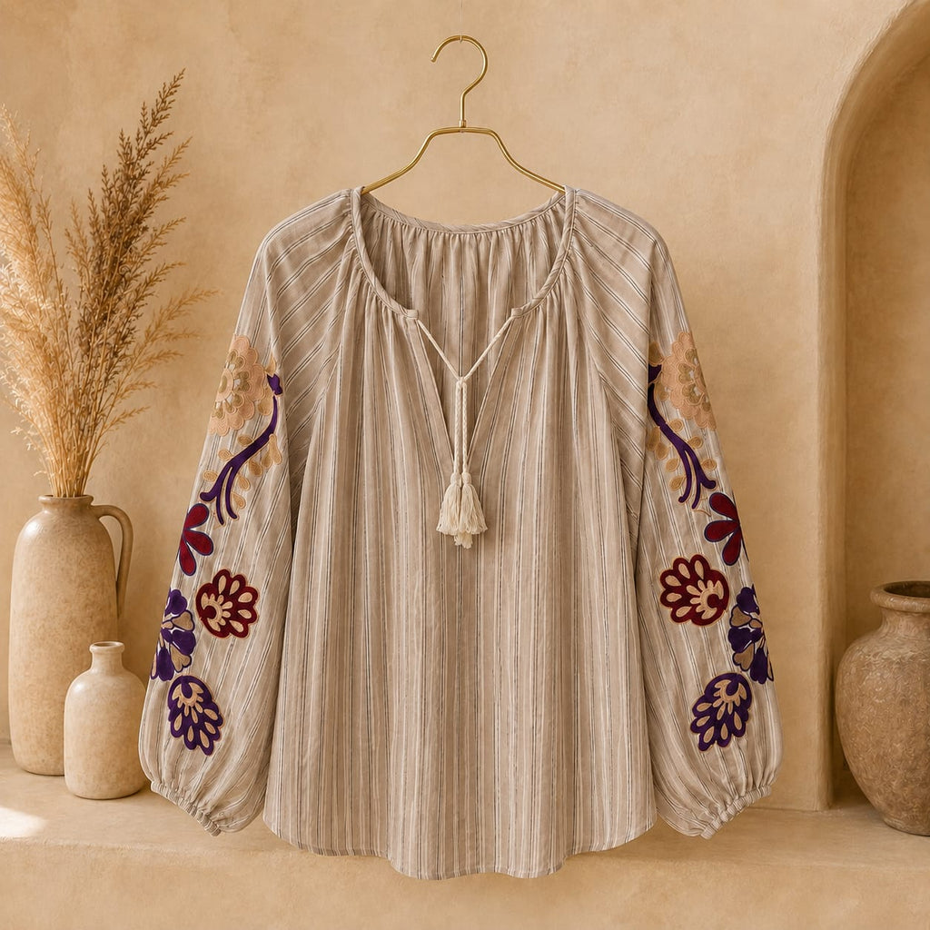 BLOUSE RAYÉE BRODÉE