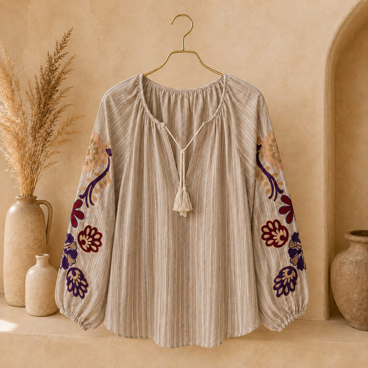 BLOUSE RAYÉE BRODÉE