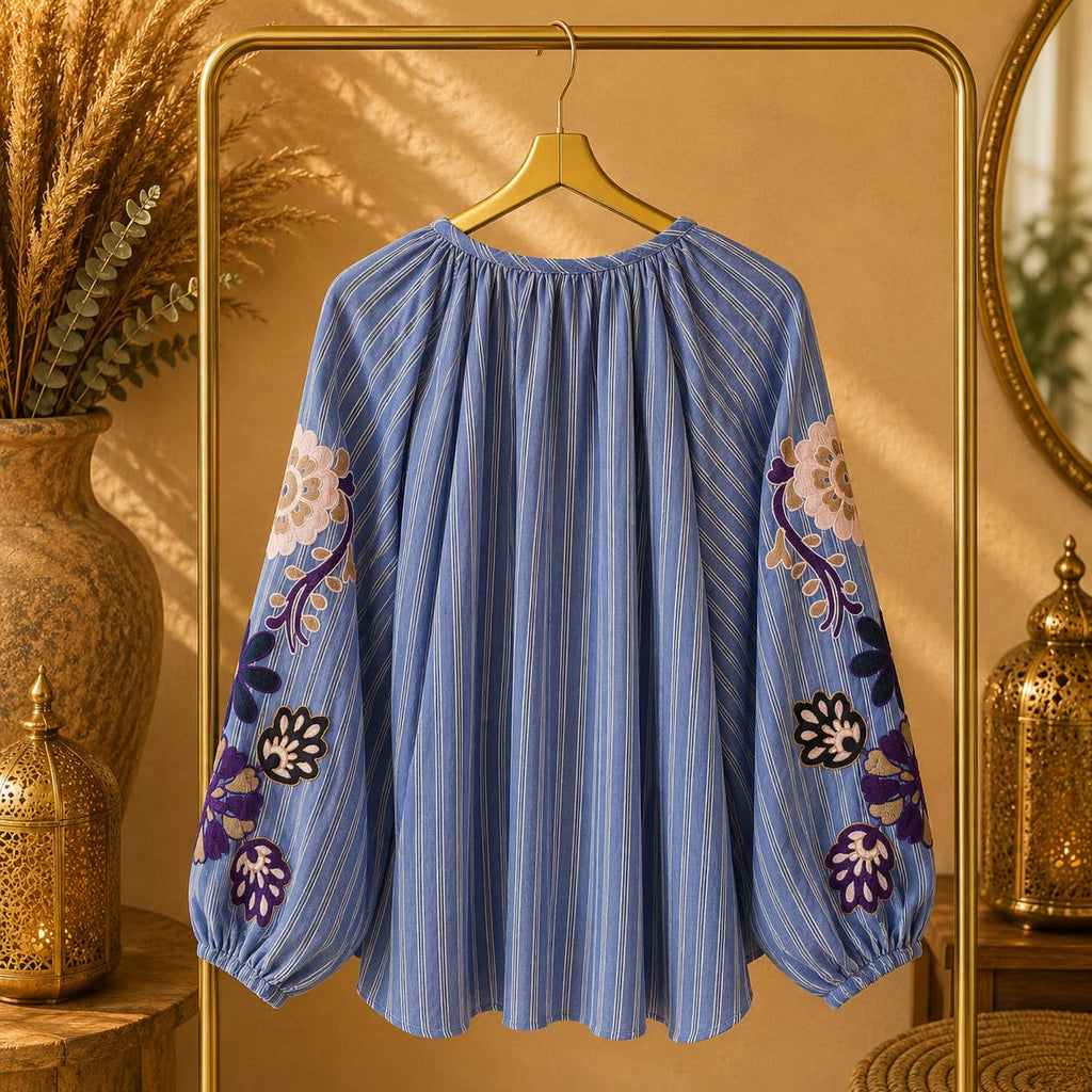 BLOUSE RAYÉE BRODÉE