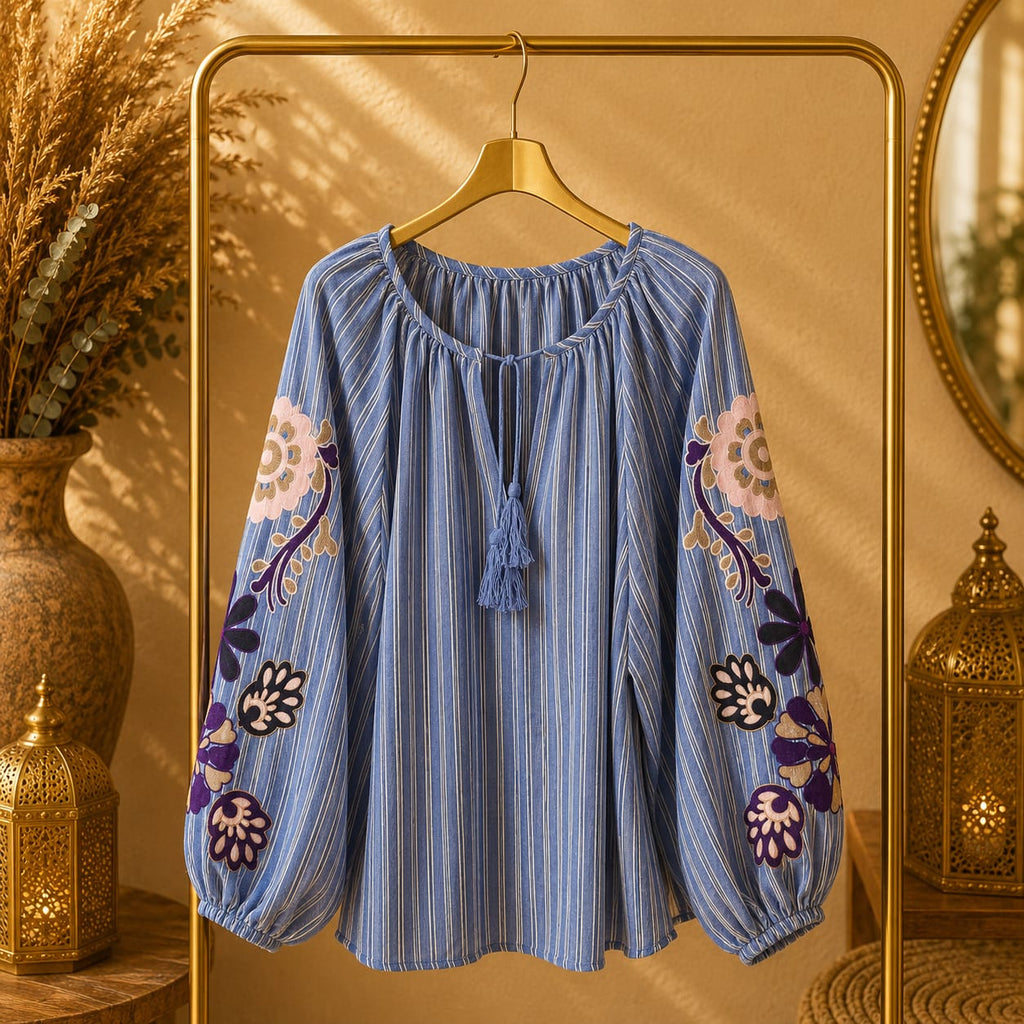 BLOUSE RAYÉE BRODÉE