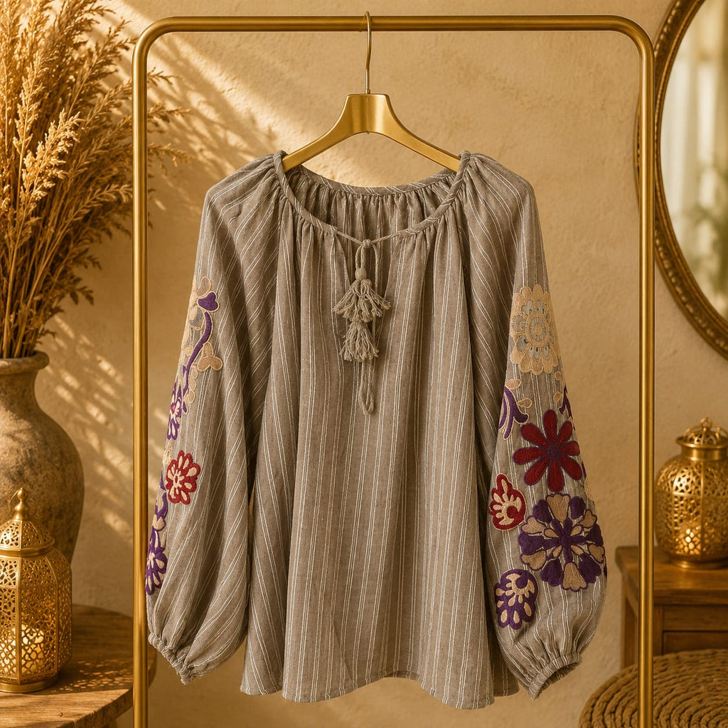 BLOUSE RAYÉE BRODÉE