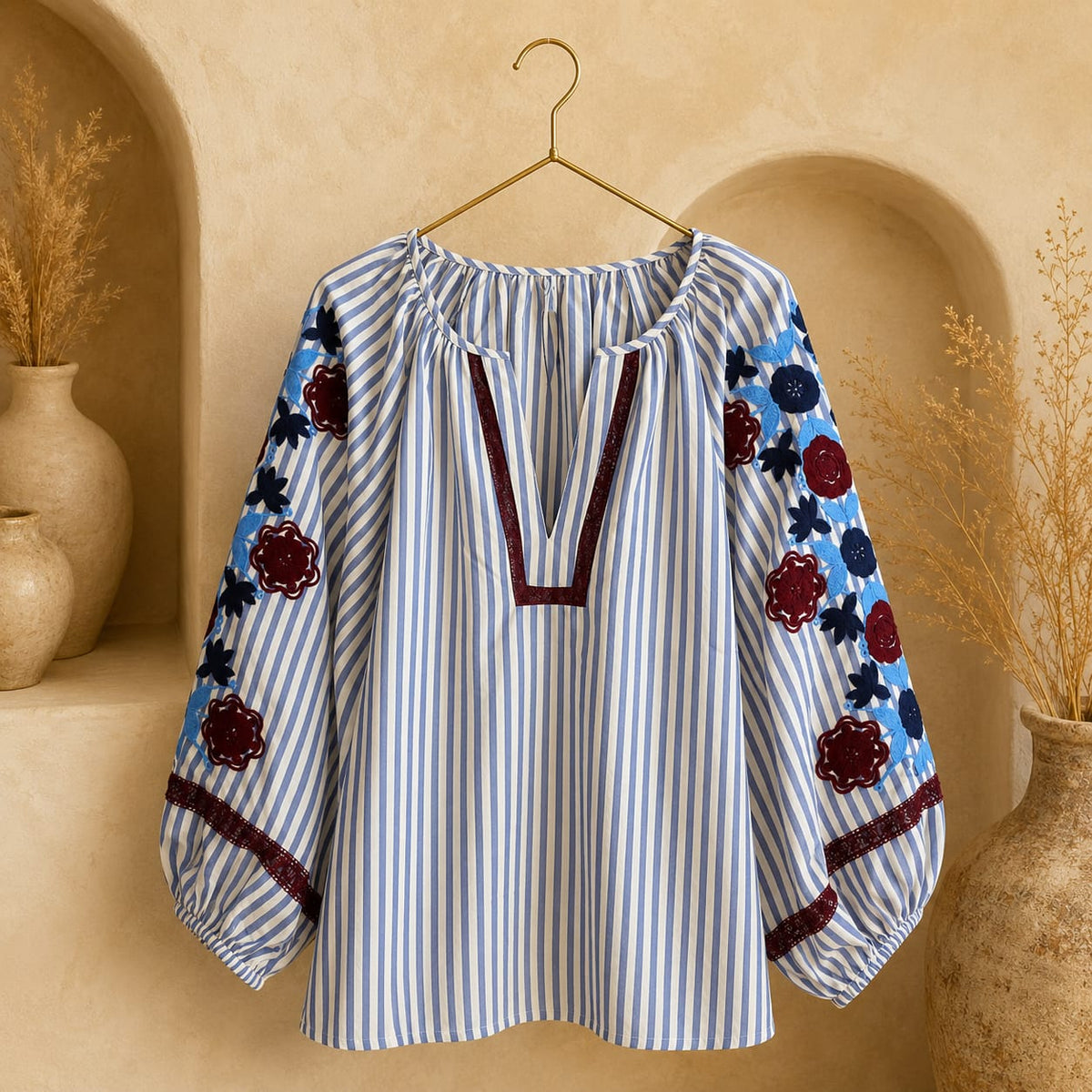 BLOUSE RAYÉE BRODÉE