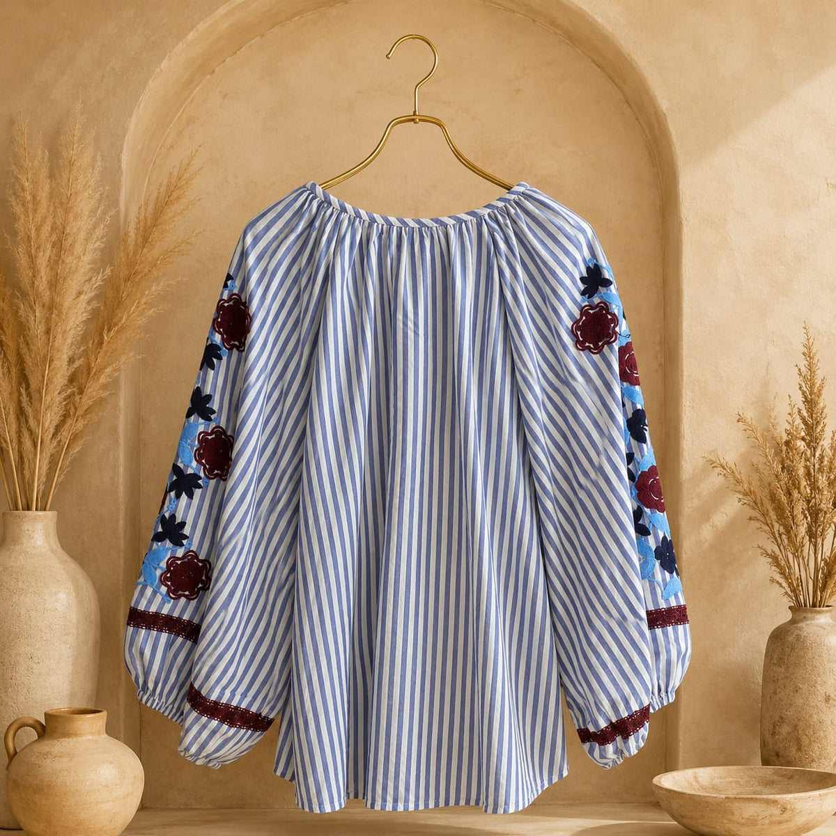 BLOUSE RAYÉE BRODÉE