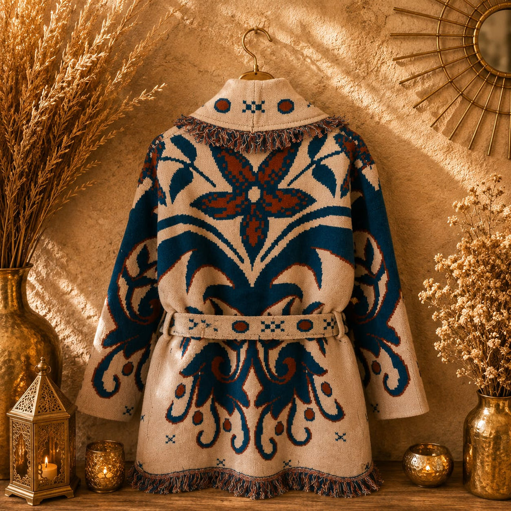 GILET LONG MOTIF