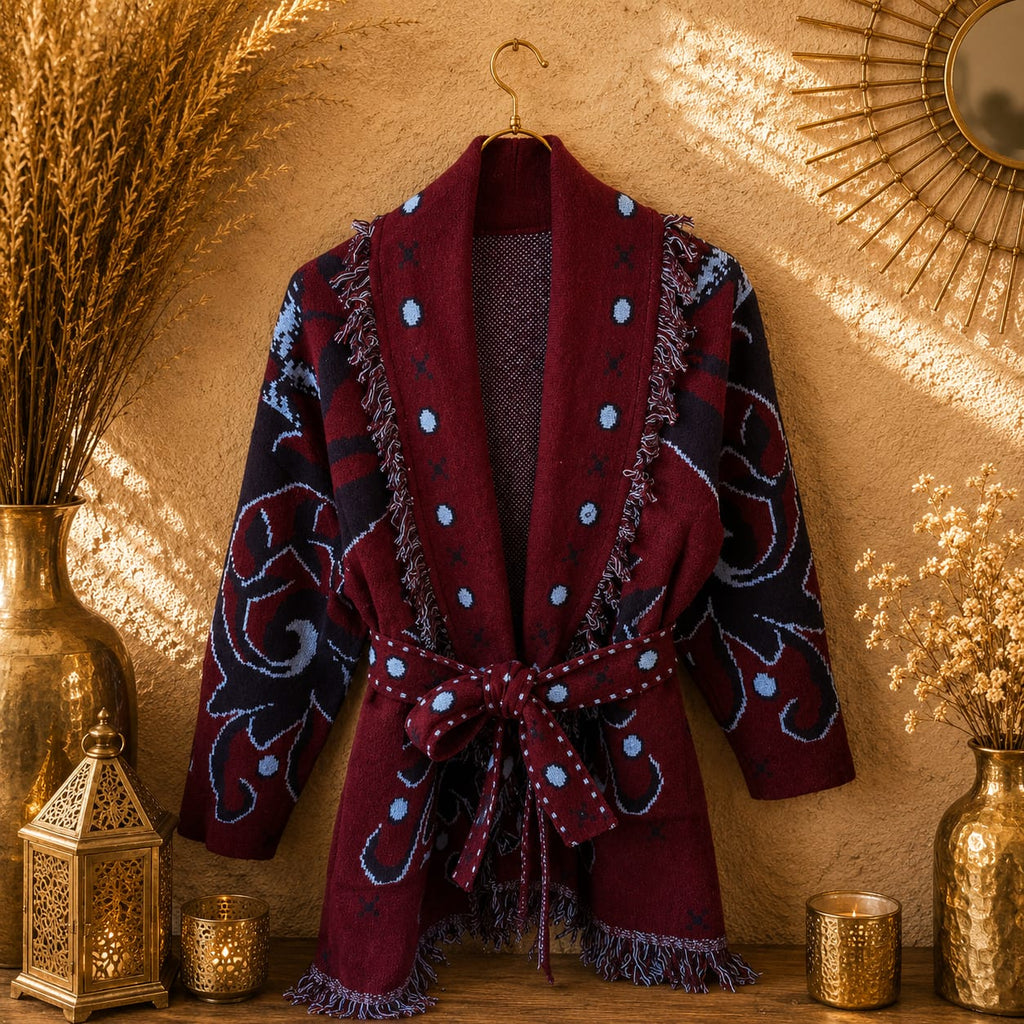 GILET LONG MOTIF