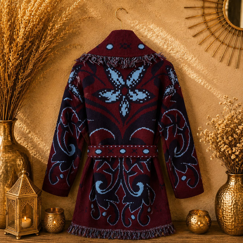 GILET LONG MOTIF