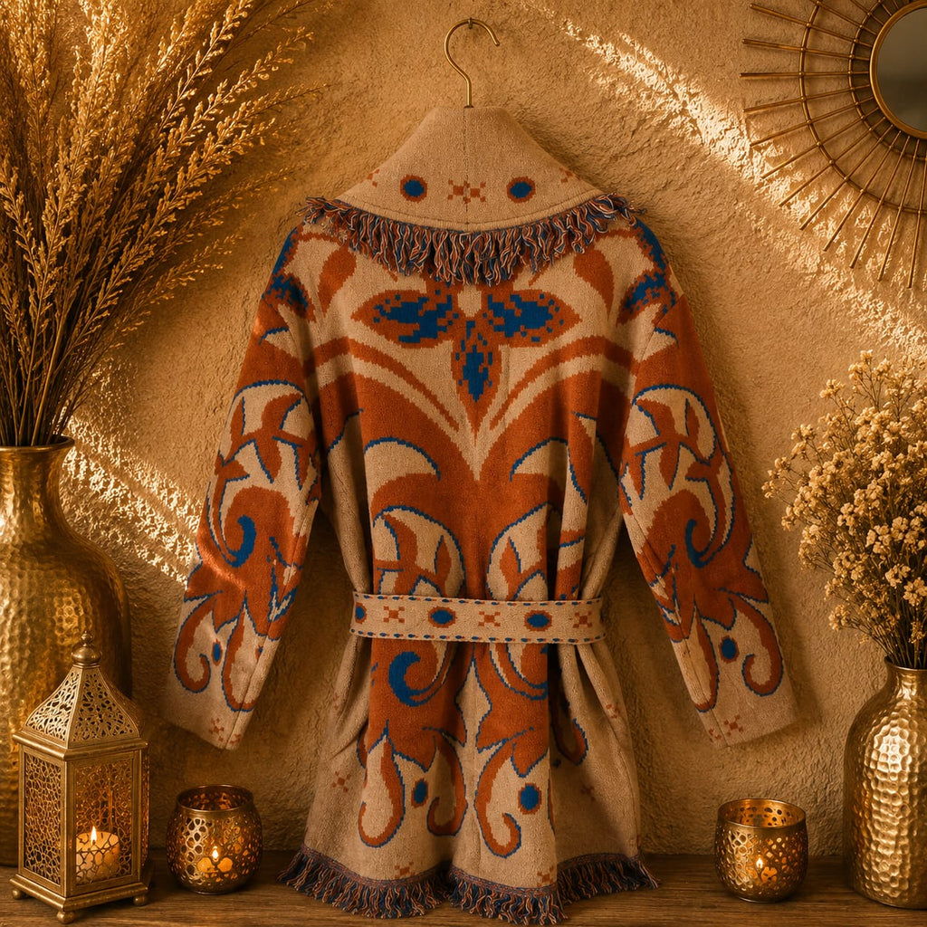 GILET LONG MOTIF