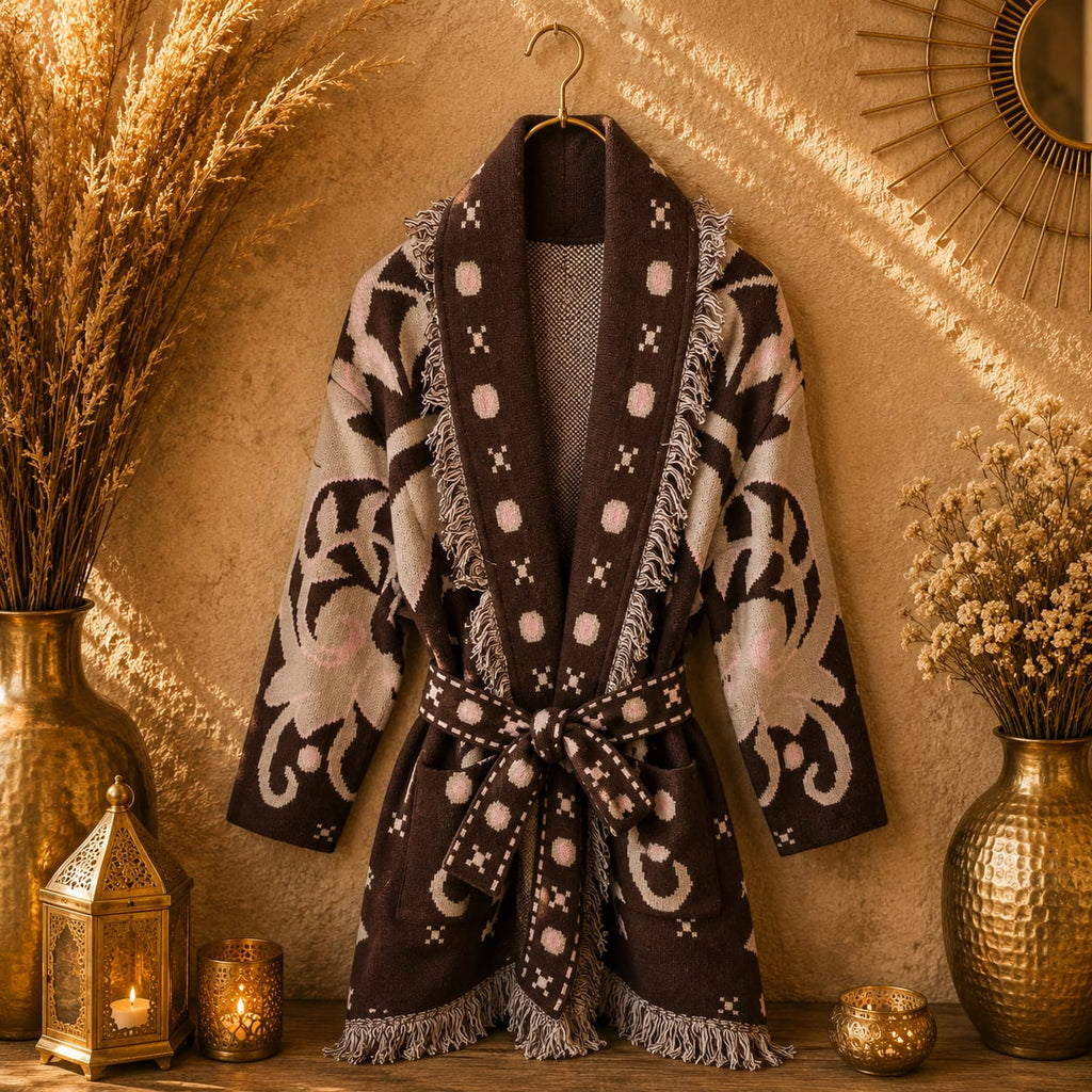 GILET LONG MOTIF
