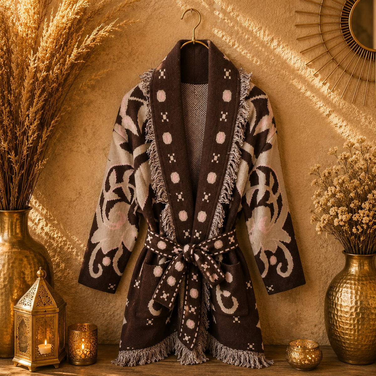 GILET LONG MOTIF