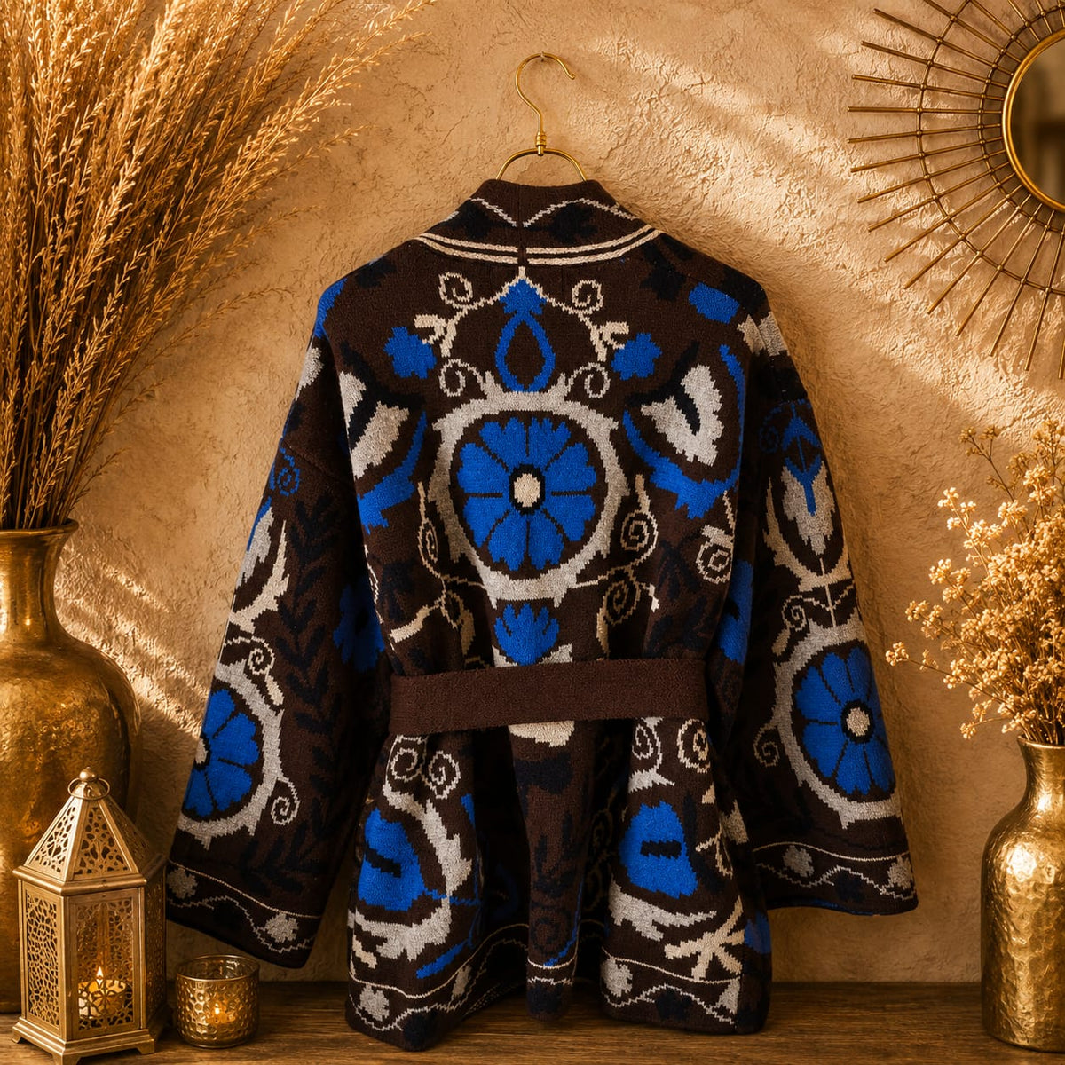 GILET  MI LONG MOTIF