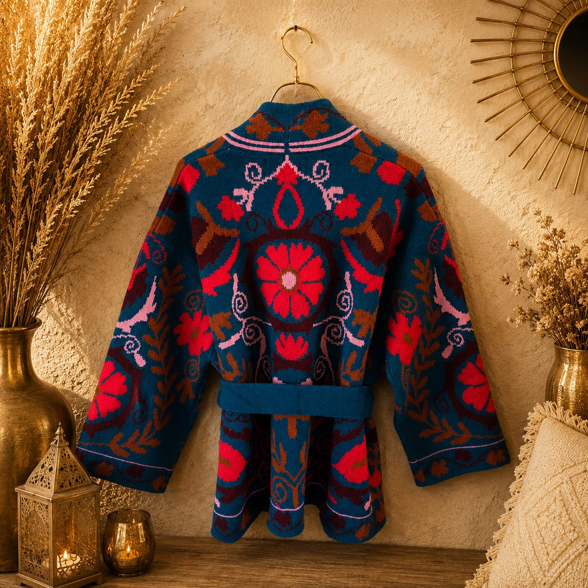 GILET  MI LONG MOTIF
