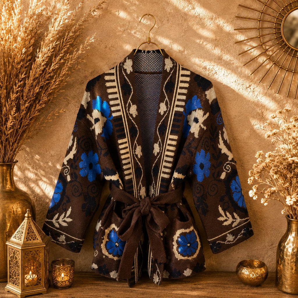 GILET  MI LONG MOTIF