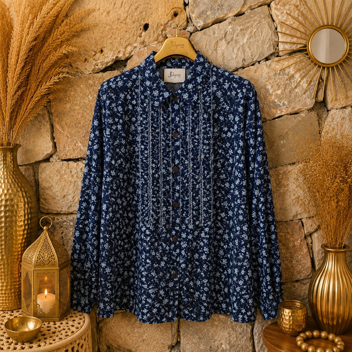 CHEMISE JEAN  À FLEURS