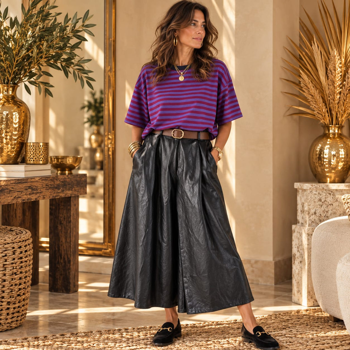 JUPE CULOTTE SIMILI CUIR