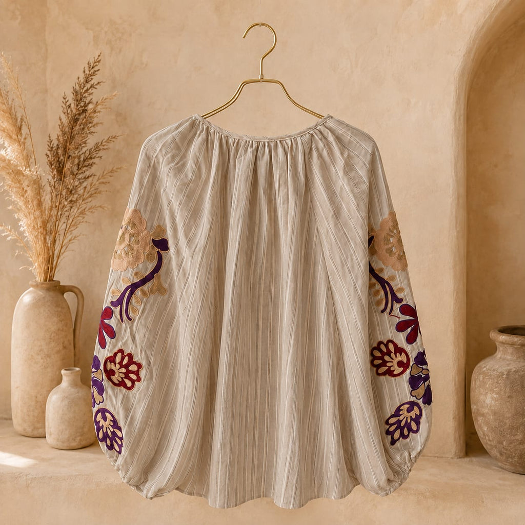 BLOUSE RAYÉE BRODÉE