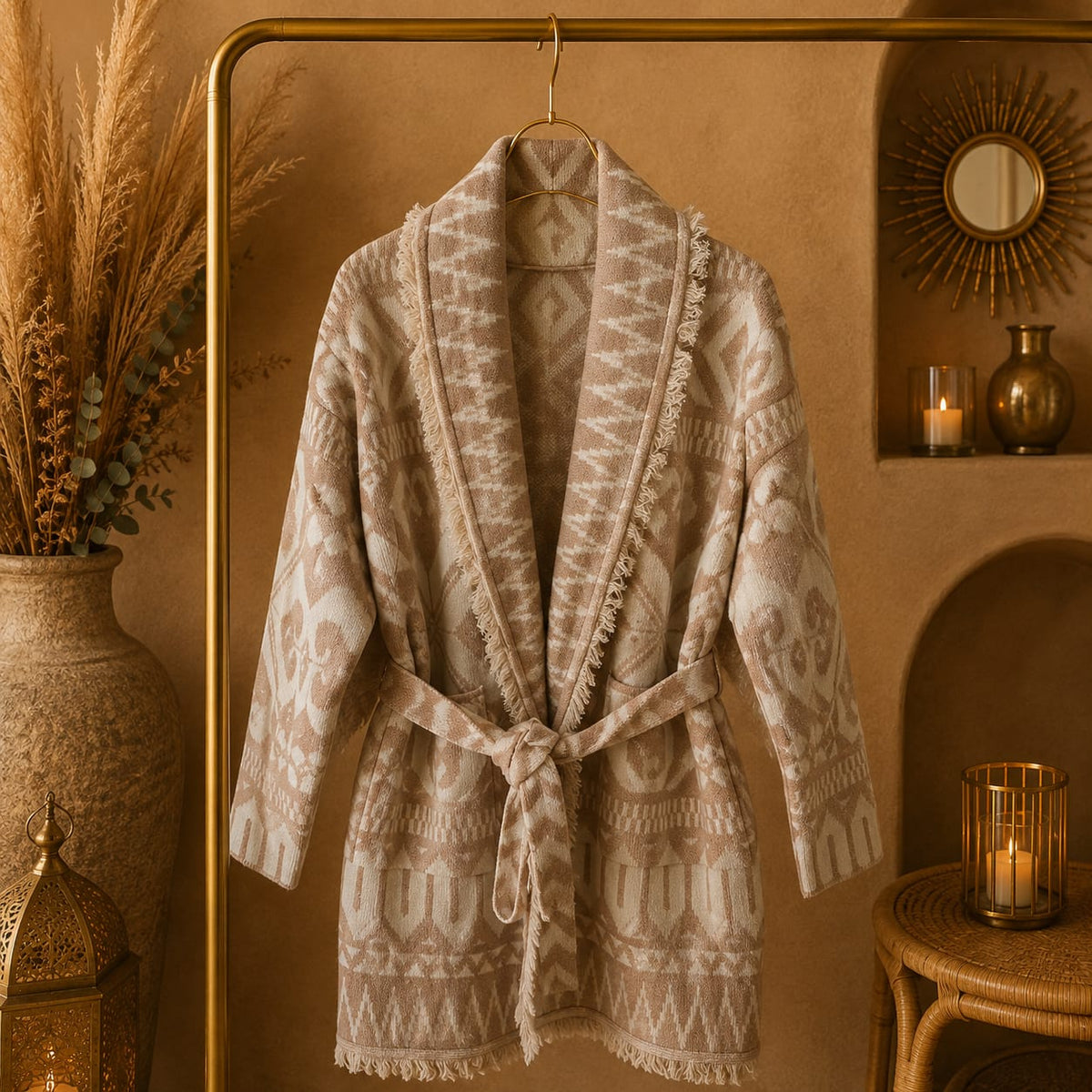 GILET LONG MOTIF