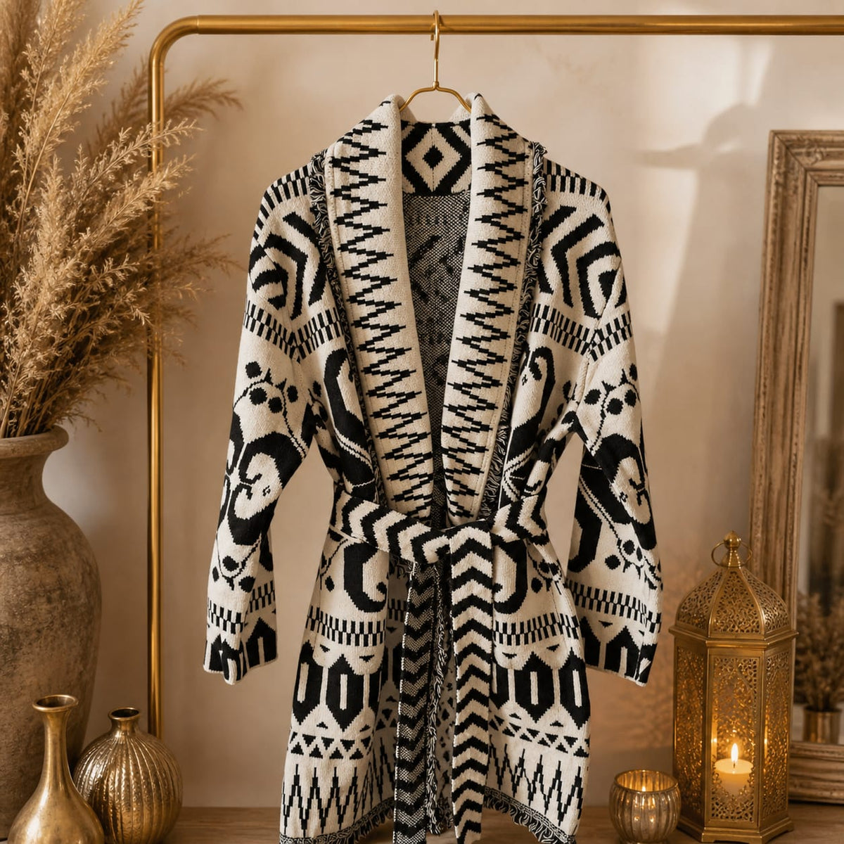 GILET LONG MOTIF