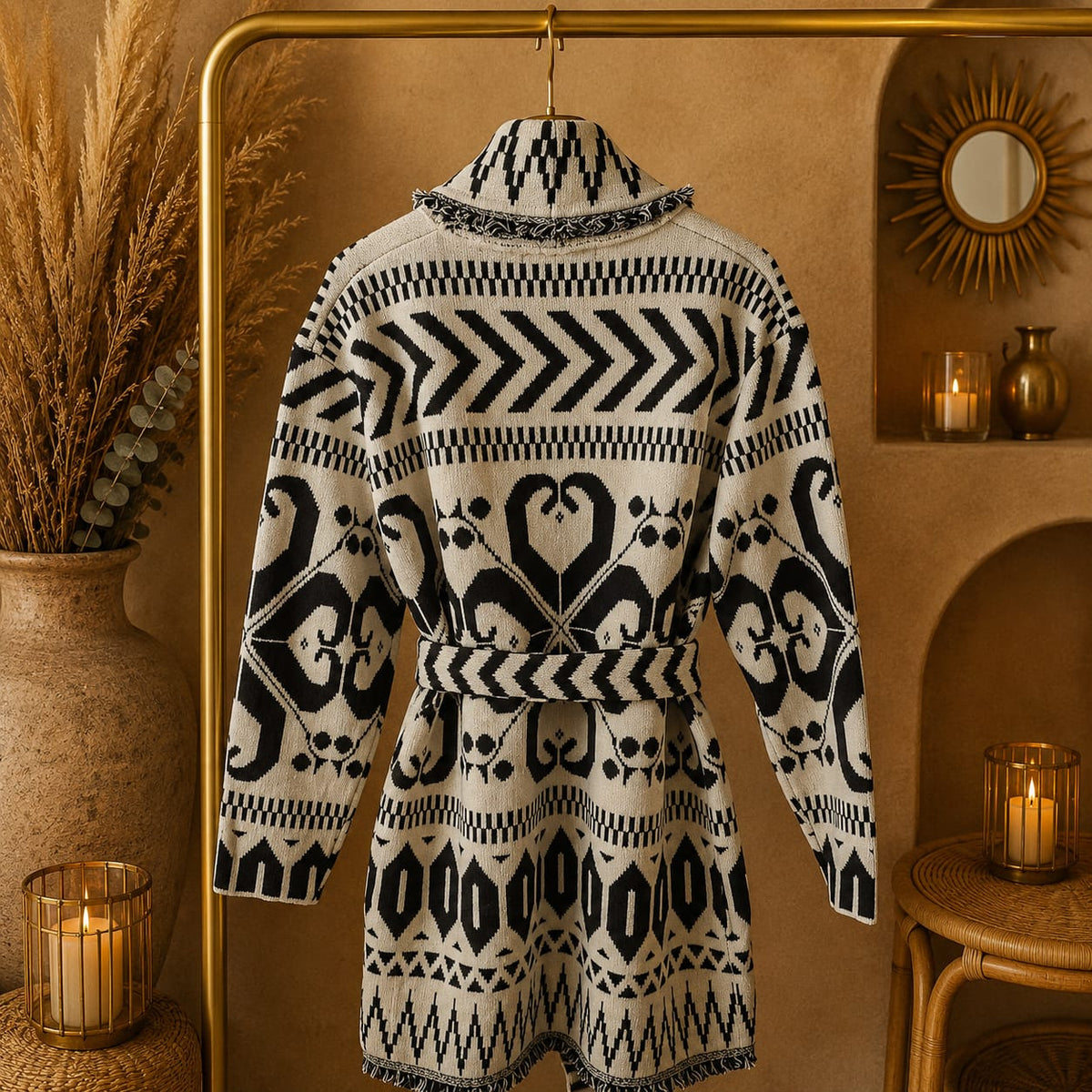 GILET LONG MOTIF