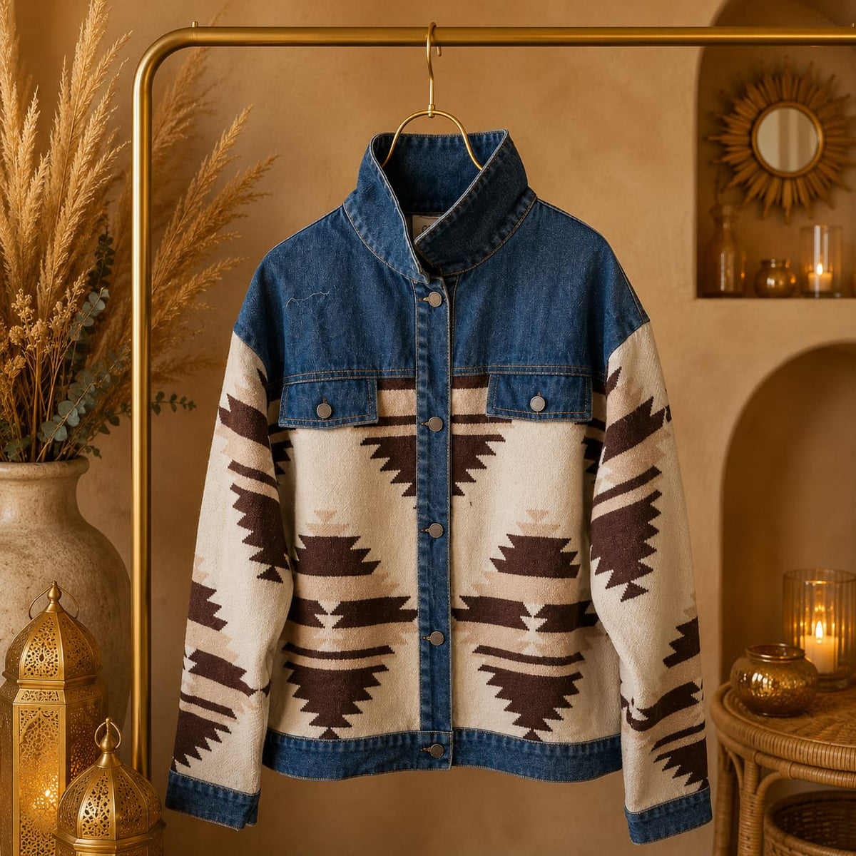GILET JEAN MOTIF