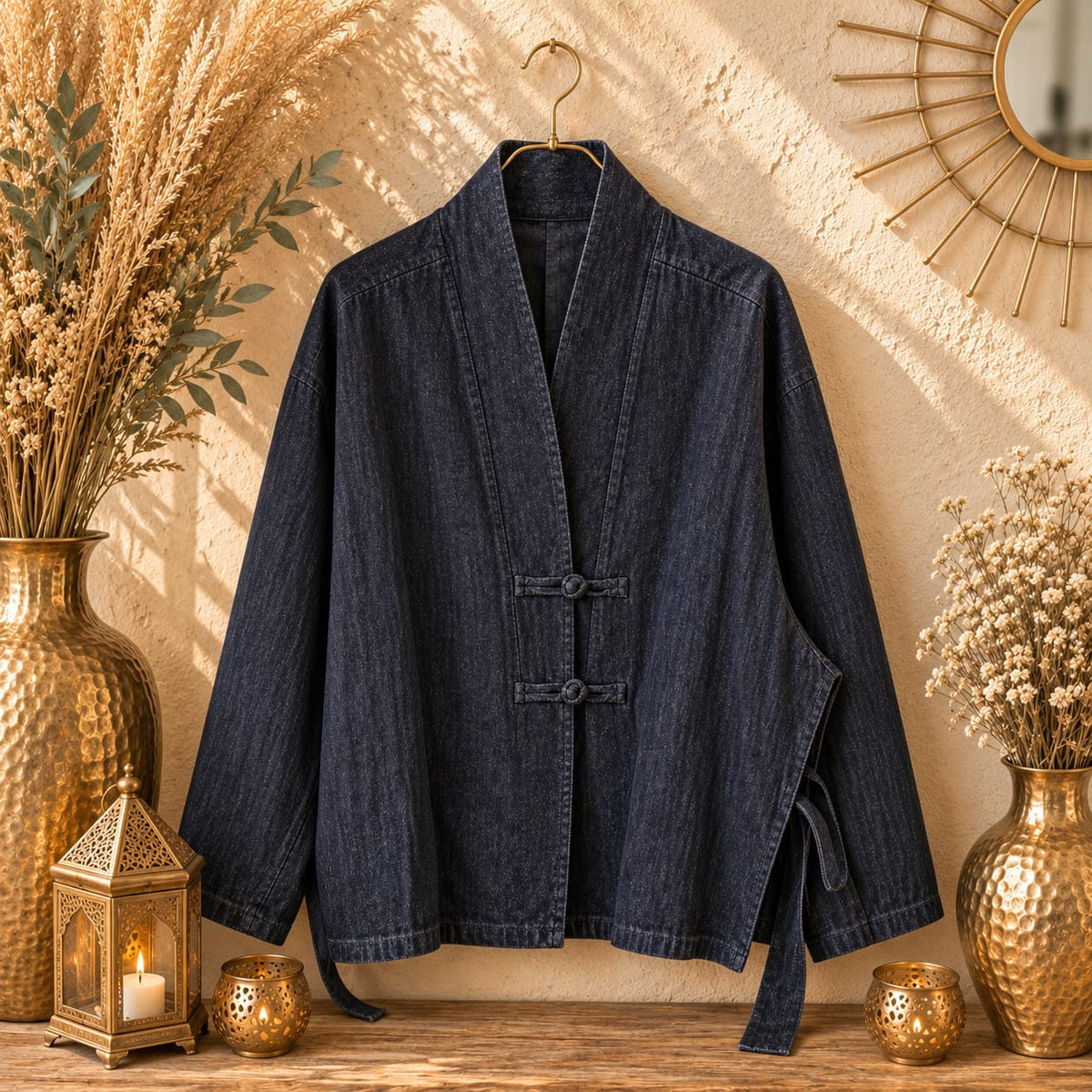 VESTE KIMONO JEAN BRUT