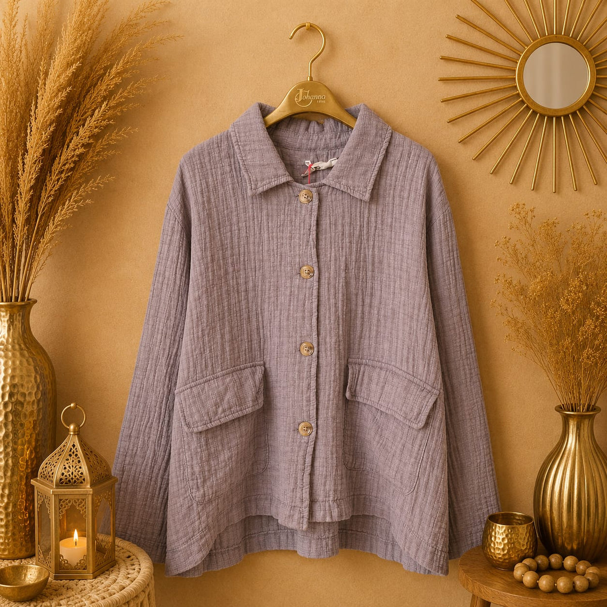 VESTE UNIE BOUTONS