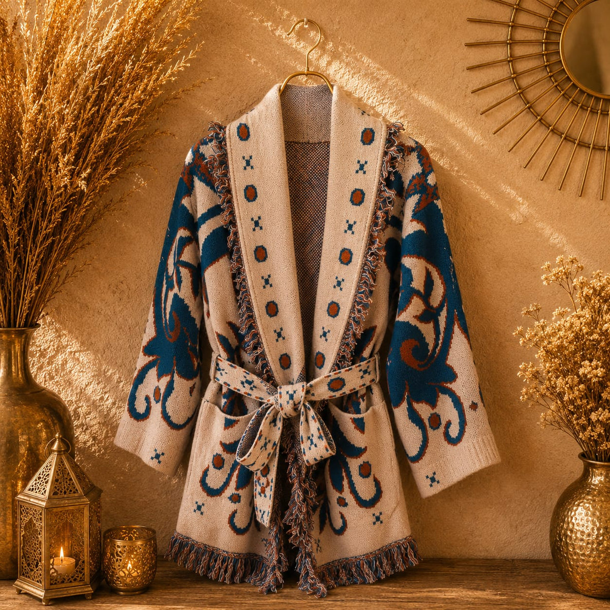 GILET LONG MOTIF